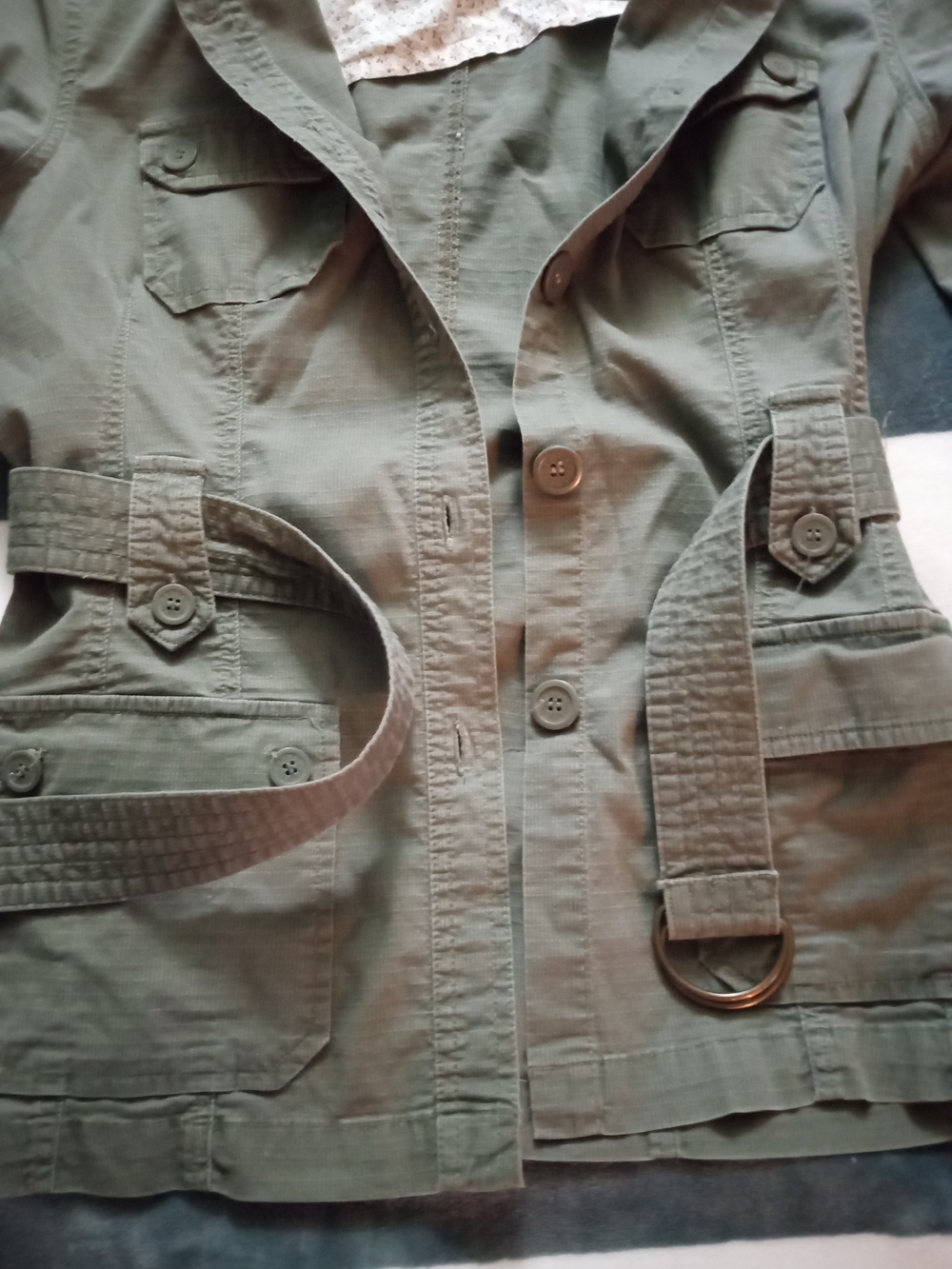Point Zero Olive Green Button-Front Jacket - Picture 4 of 8